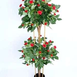 Arbol con mini rosas rojas h150cm